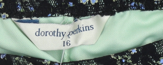 Dorothy Perkins Women's Black Floral Pencil Skirt, Size 16