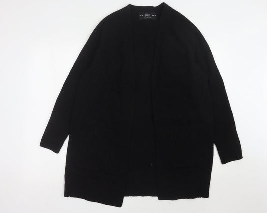 F&F Women's Black Open Front Cardigan, M, Long Sleeve