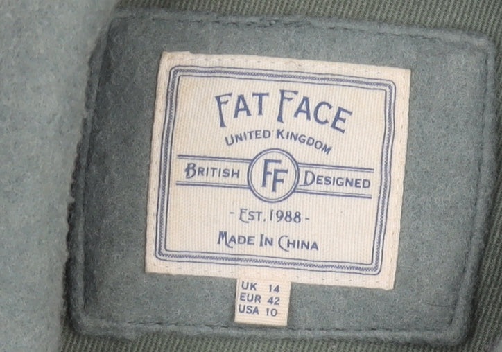 Fat Face Women's Green Mid-Length Jacket Size 14