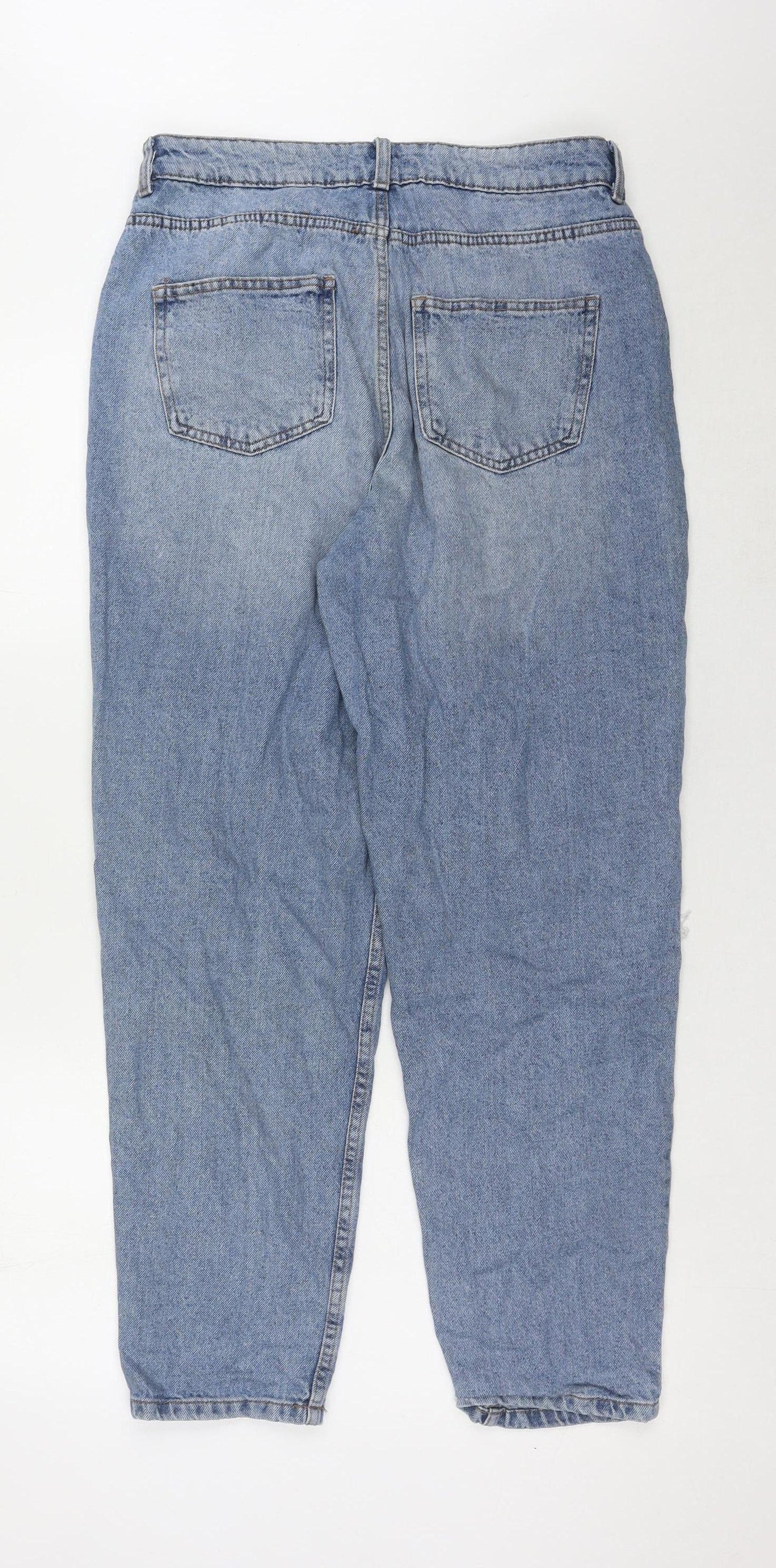 Denim Co. Women's Blue Distressed Mom Jeans Size 12