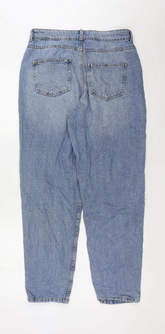 Denim Co. Women's Blue Distressed Mom Jeans Size 12