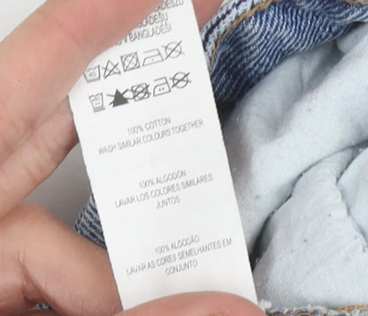 Denim Co. Women's Blue Distressed Mom Jeans Size 12