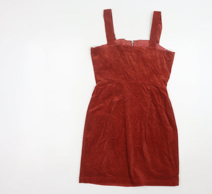 Glamorous Red Corduroy Sleeveless Dress, Size 8
