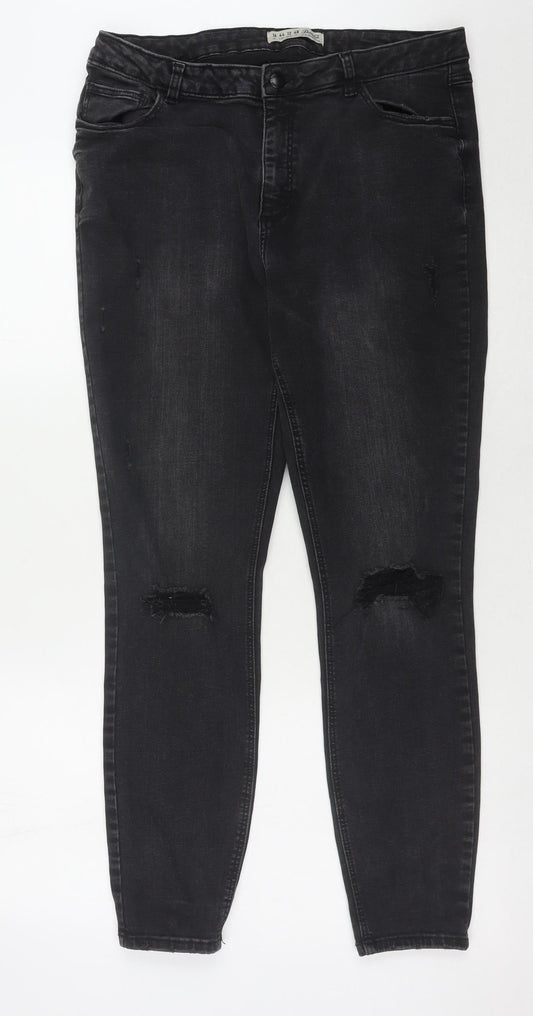 Denim Co Women’s Black Skinny Distressed Jeans Size 16