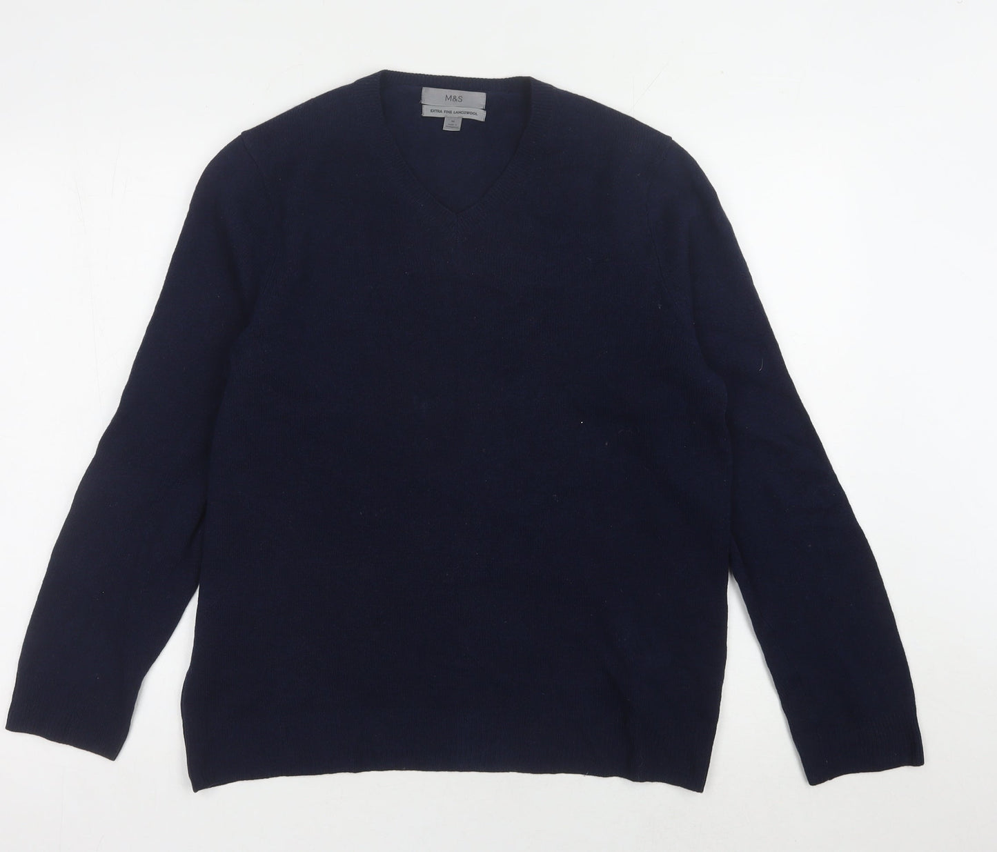 Marks and Spencer Men's Blue Wool Pullover M