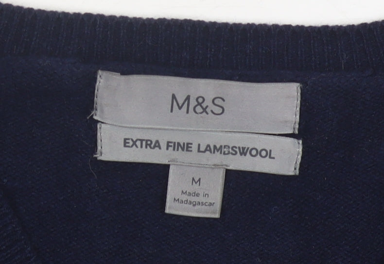 Marks and Spencer Men's Blue Wool Pullover M