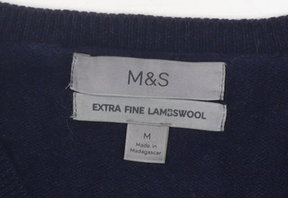 Marks and Spencer Men's Blue Wool Pullover M