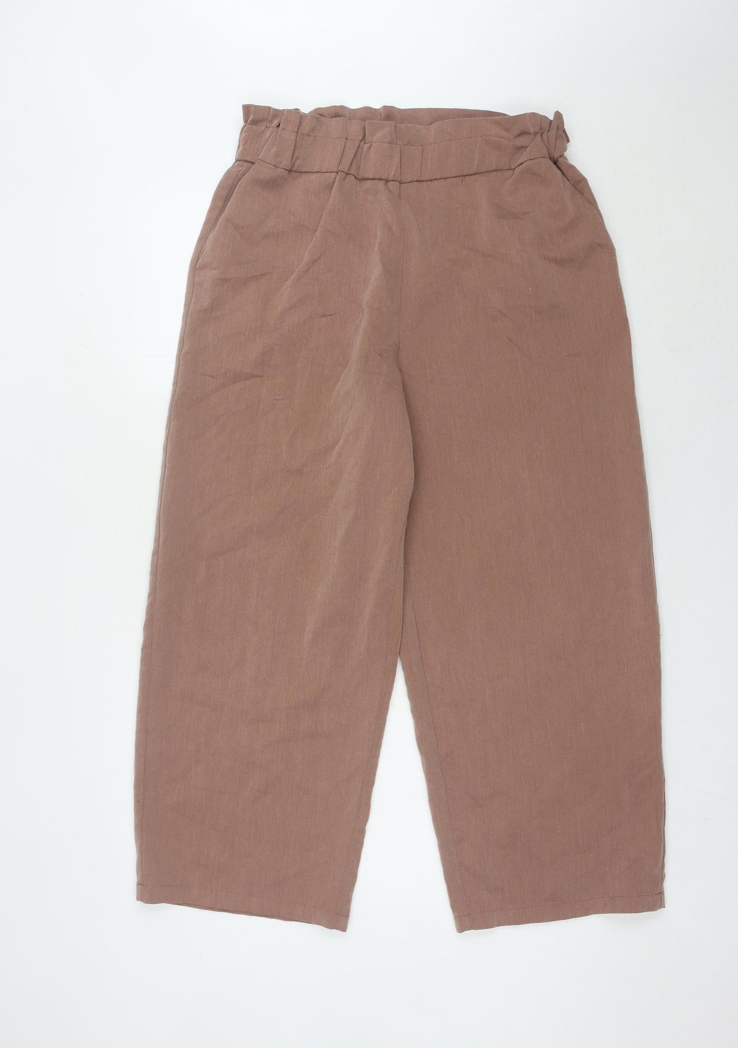 Womens UK Size M Noisy may Relaxed Fit Paperbag Brown Trousers