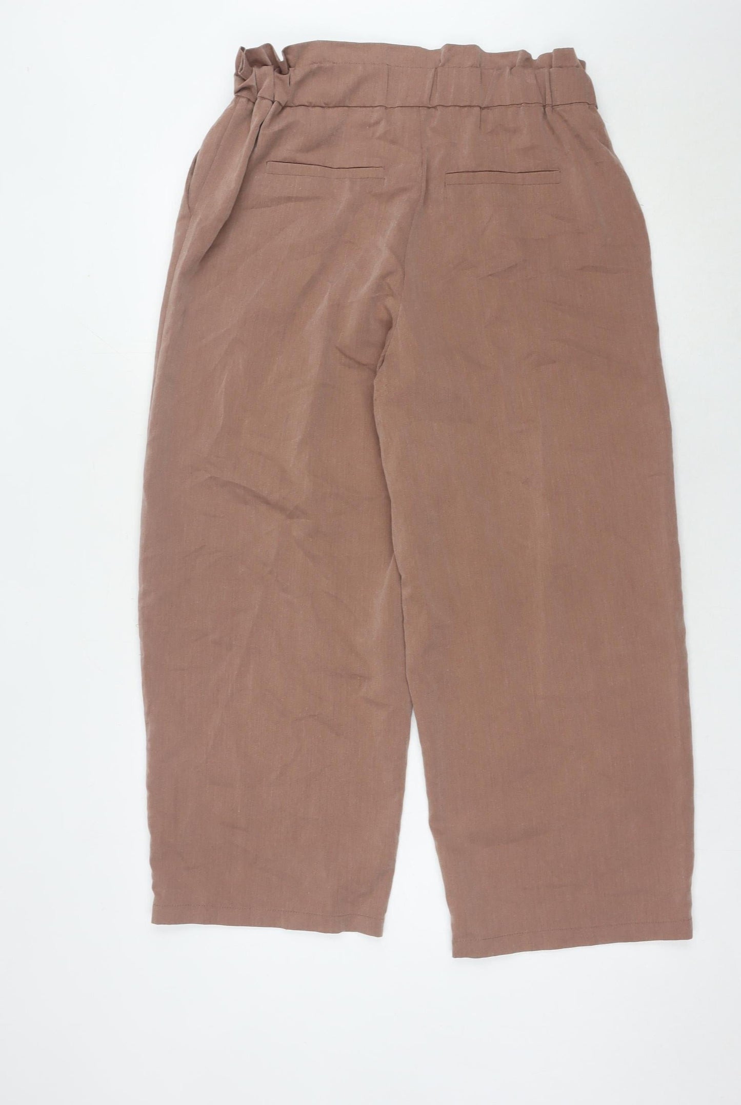 Womens UK Size M Noisy may Relaxed Fit Paperbag Brown Trousers