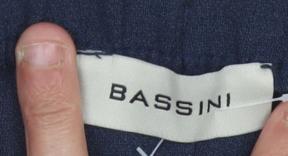 Bassini Women's Blue Trousers Size 12, Elastic Waist Comfort