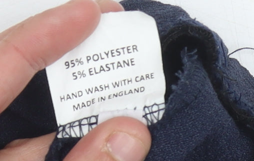 Bassini Women's Blue Trousers Size 12, Elastic Waist Comfort