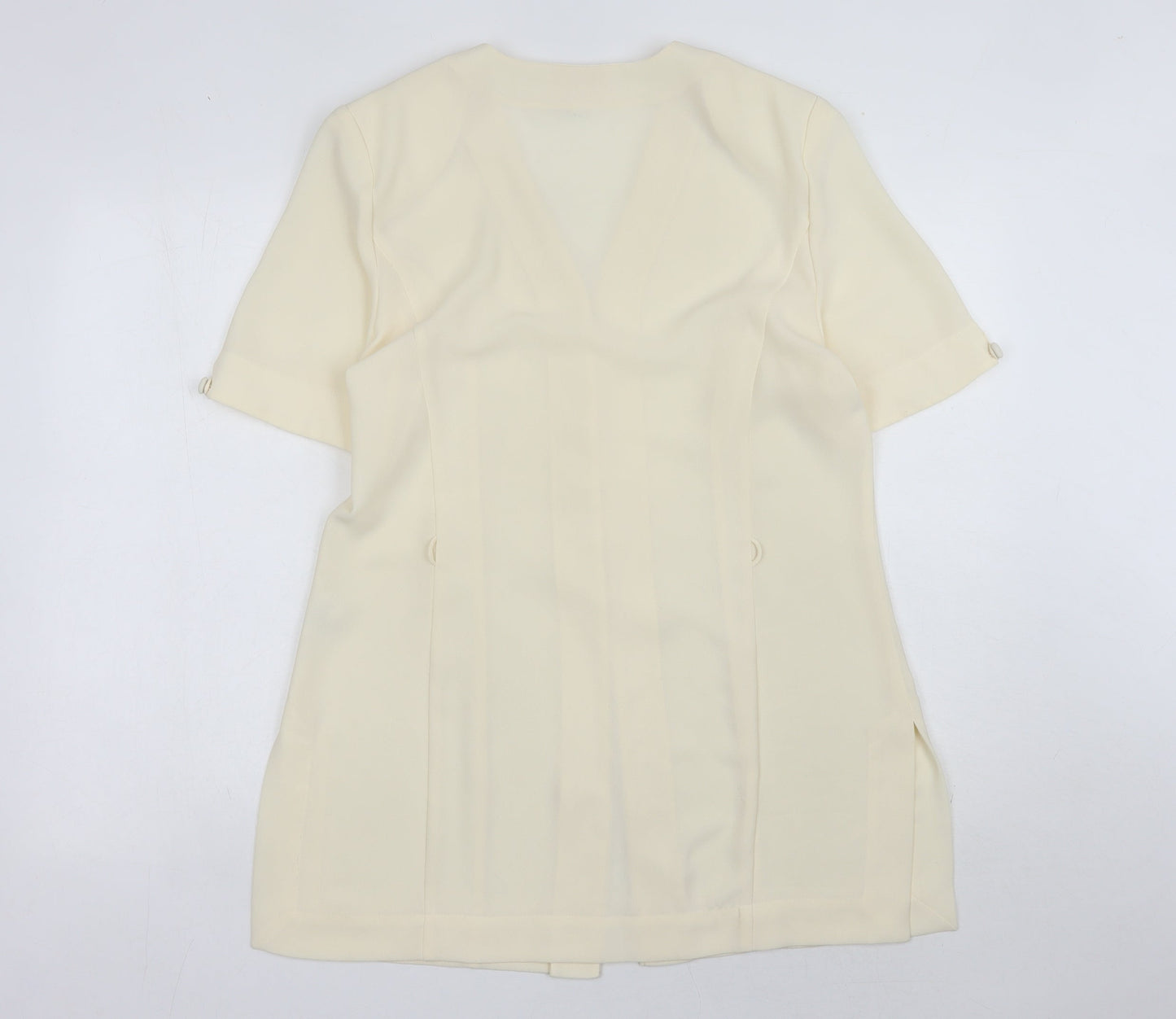 Echelon Women's Ivory Blouse - Size 12, Button-Up Classic