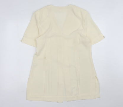 Echelon Women's Ivory Blouse - Size 12, Button-Up Classic