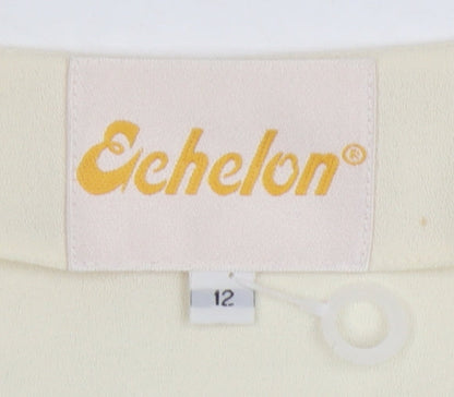 Echelon Women's Ivory Blouse - Size 12, Button-Up Classic
