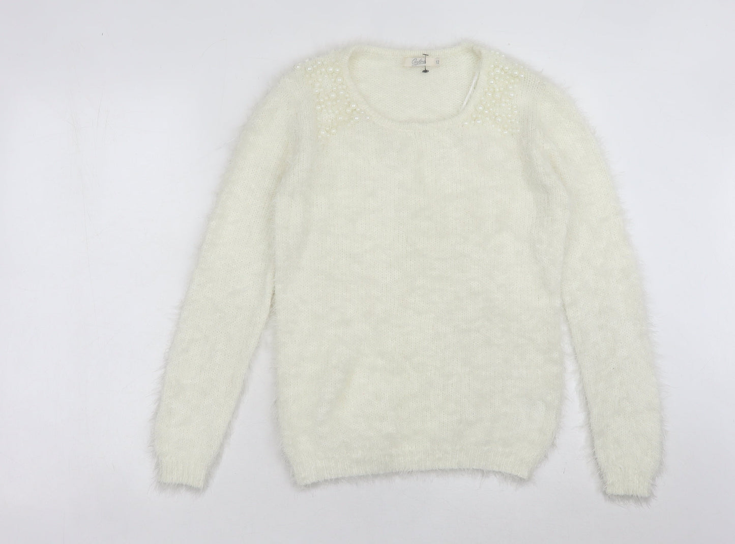Womens UK Size 12 Onfire Ivory Pullover Jumper