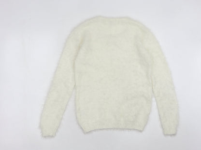 Womens UK Size 12 Onfire Ivory Pullover Jumper