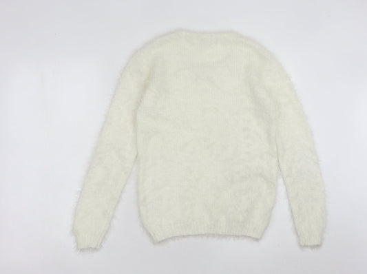 Womens UK Size 12 Onfire Ivory Pullover Jumper