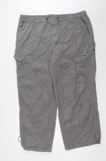 Simply Be Women's Grey Cargo Trousers Size 22