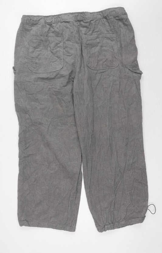 Simply Be Women's Grey Cargo Trousers Size 22