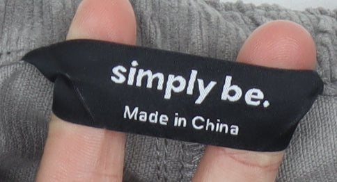 Simply Be Women's Grey Cargo Trousers Size 22