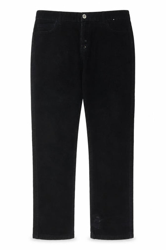 Front view of Denim Co. Men's Black Corduroy Trousers, size 36