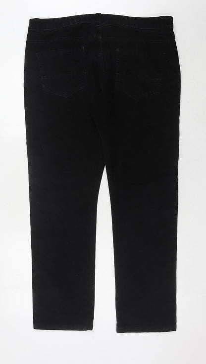 Denim Co. Men's Black Corduroy Trousers, Size 36