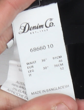 Denim Co. Men's Black Corduroy Trousers, Size 36