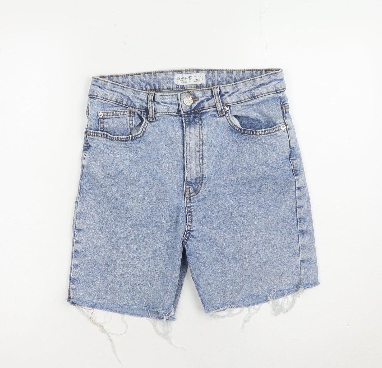 Primark Women's Blue Cotton Cut-Off Denim Shorts Size 10