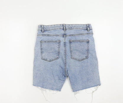 Primark Women's Blue Cotton Cut-Off Denim Shorts Size 10