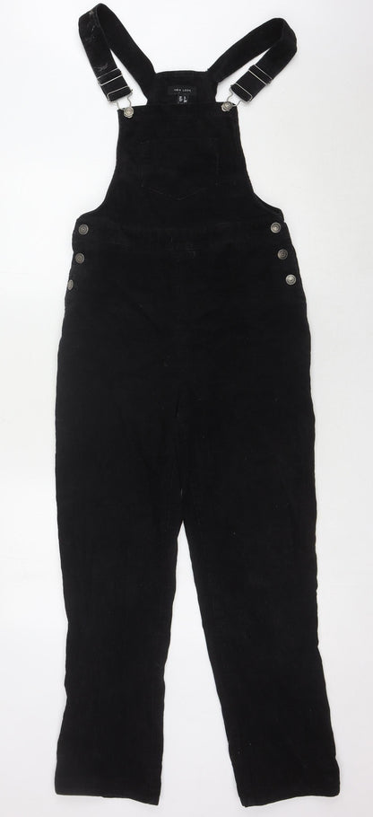 New Look Women's Black Cotton Dungaree, Size 8