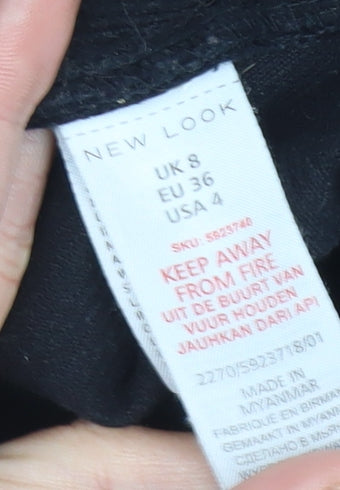 New Look Women's Black Cotton Dungaree, Size 8