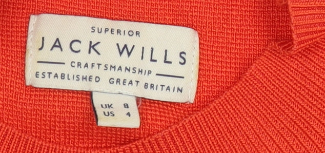 Jack Wills Red Midi Sheath Dress, Size 8, Women's