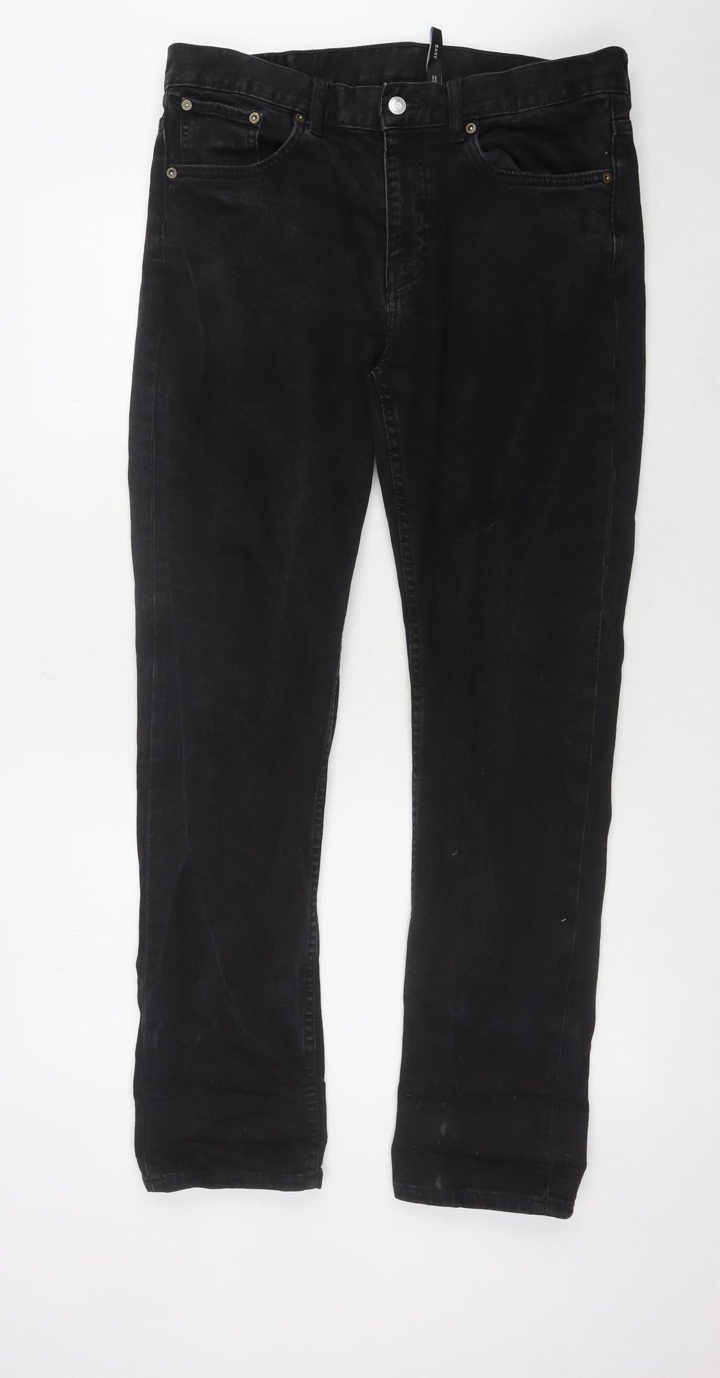 Weekday Men's Black Straight Jeans, Size 32, Regular Fit