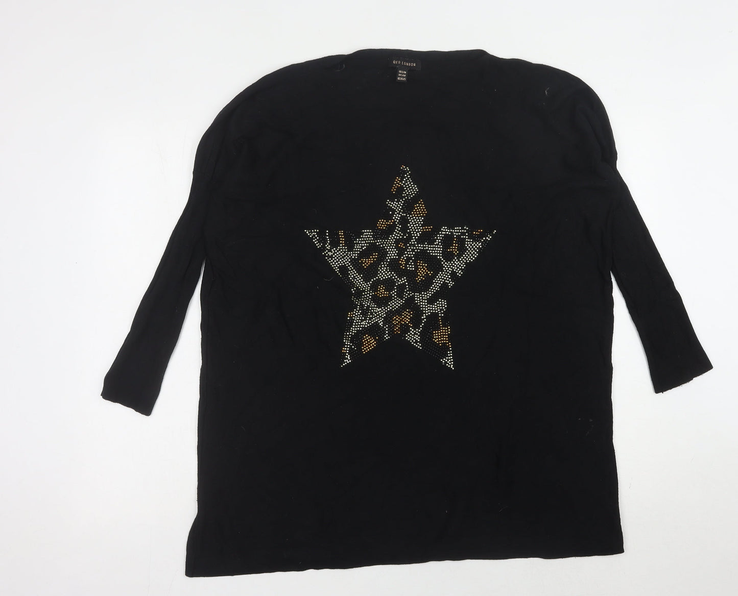 Womens UK Size S QED London Black Pullover Jumper