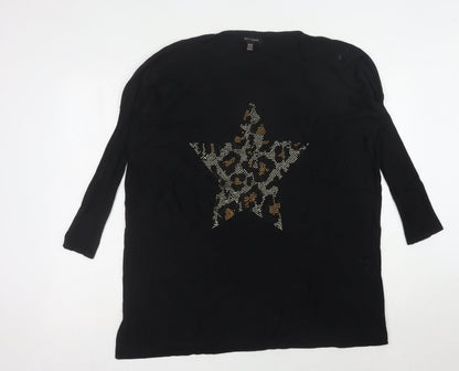 Womens UK Size S QED London Black Pullover Jumper