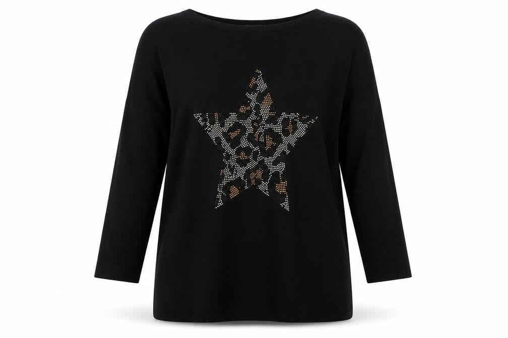 Womens UK Size S QED London Black Pullover Jumper