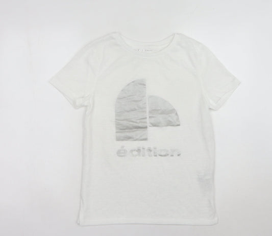 Womens UK Size 8 River Island White Basic T-Shirt