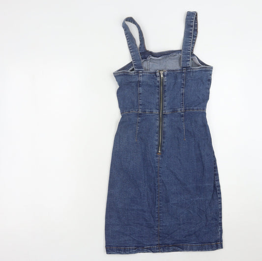 Denim Co. Women's Blue Pinafore Dress Size 10