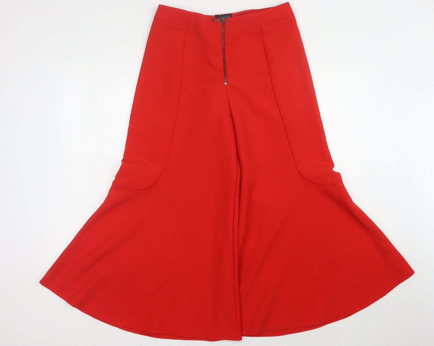 Topshop Women's Red Flared Trousers Size 10