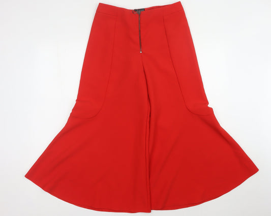 Topshop Women's Red Flared Trousers Size 10