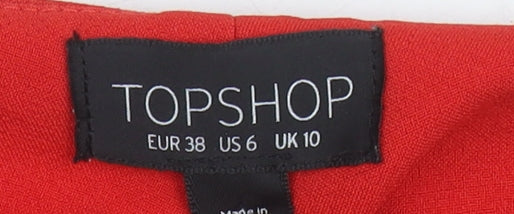 Topshop Women's Red Flared Trousers Size 10