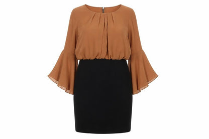 Wallis Petite Sheath Dress, Size 10, Brown/Black