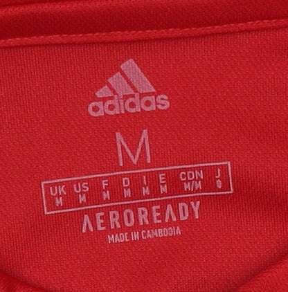 Adidas Men's Red Polo Shirt M Football Activewear