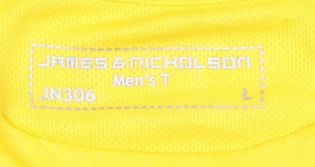James & Nicholson Men's Yellow Football T-Shirt L