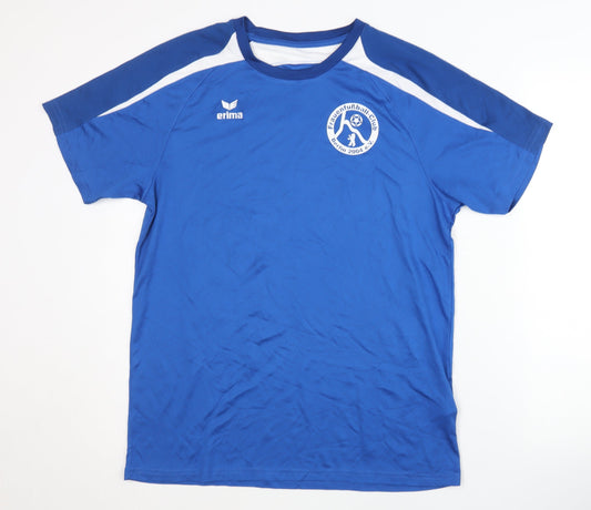 Erima Mens Blue Football T-Shirt S Athletic Fit