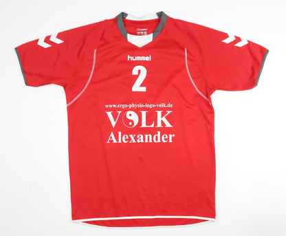 Hummel Men's Red Football T-Shirt L