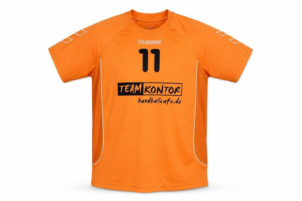 Mens UK Size L Hummel Orange Handball Sports T-Shirt