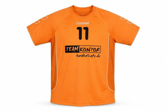 Mens UK Size L Hummel Orange Handball Sports T-Shirt
