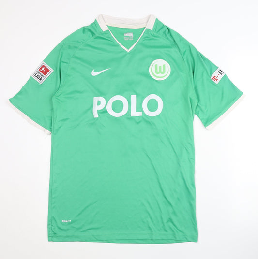 Nike Men's Green Football Jersey, L, Athletic Fit