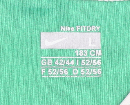 Nike Men's Green Football Jersey, L, Athletic Fit